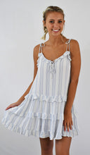 Load image into Gallery viewer, Striped Drop Waist Tier Dress with Ruffles