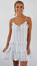 Load image into Gallery viewer, Striped Drop Waist Tier Dress with Ruffles