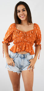 Floral Print Grecian Top