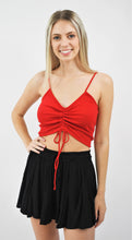 Load image into Gallery viewer, More Than That Ruched Front Tie Crop Tee