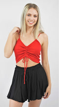 Load image into Gallery viewer, More Than That Ruched Front Tie Crop Tee