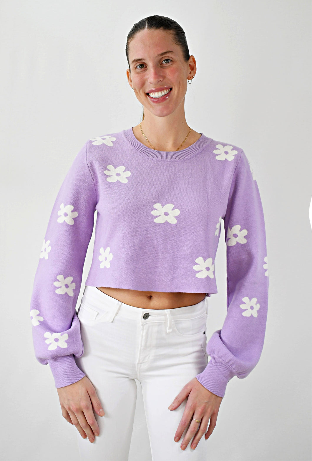 Flower Power Knit Crop Top