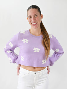 Flower Power Knit Crop Top