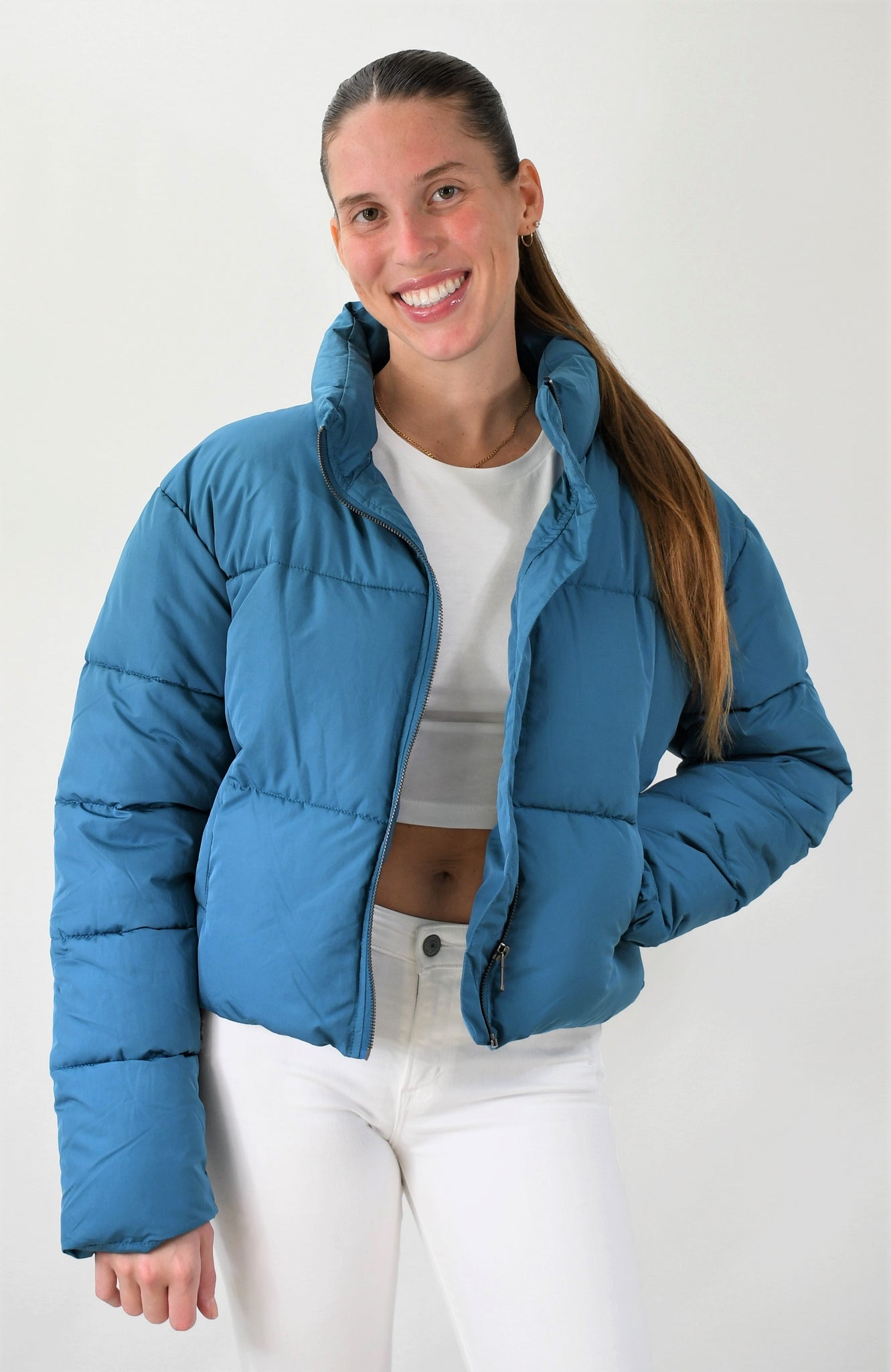Color Scheme Cropped Puffer Jacket – The Campus Colors Boutique