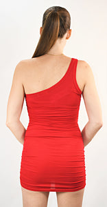 Attitude Adjustment One Shoulder Ruched Side Dress