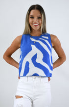Load image into Gallery viewer, Blue Cat Sleeveless Knit Sweater