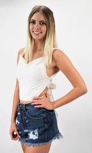 Load image into Gallery viewer, Eyelet You Decide Open Back Tie Crop Top