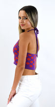 Load image into Gallery viewer, Mod Flower Knit Halter Top