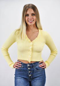 Daily Lifestyle Long Sleeve Button-Front Knit Top