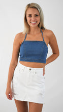 Load image into Gallery viewer, About Time Denim Halter Crop