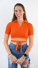 Load image into Gallery viewer, Orange Grove Crop Short Sleeve Sweater