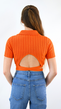 Load image into Gallery viewer, Orange Grove Crop Short Sleeve Sweater