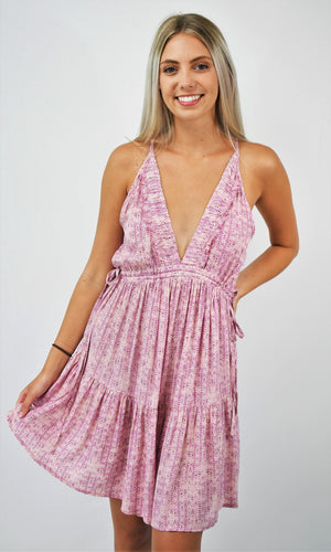 Rare Orchid Front Tie Swing Dress