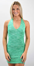 Load image into Gallery viewer, Don’t Tell Knit Halter Mini Dress