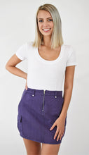 Load image into Gallery viewer, Purple State Zip Cargo Skirt