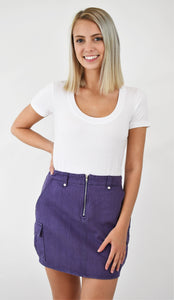 Purple State Zip Cargo Skirt