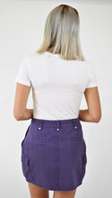 Load image into Gallery viewer, Purple State Zip Cargo Skirt