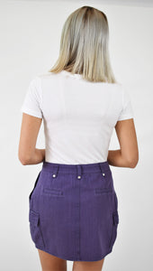 Purple State Zip Cargo Skirt