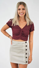 Load image into Gallery viewer, Gray Tide Mini Skirt with Side Buttons