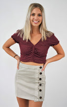 Load image into Gallery viewer, Gray Tide Mini Skirt with Side Buttons