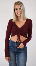 Load image into Gallery viewer, Burgundy Love Crop Top