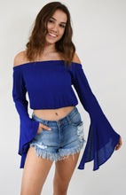 Load image into Gallery viewer, Off the Shoulder Boho Top with Bell Sleeves