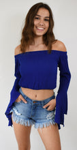 Load image into Gallery viewer, Off the Shoulder Boho Top with Bell Sleeves