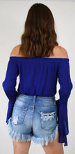 Load image into Gallery viewer, Off the Shoulder Boho Top with Bell Sleeves