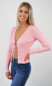 Tie Me Down Long Sleeve Knit Top