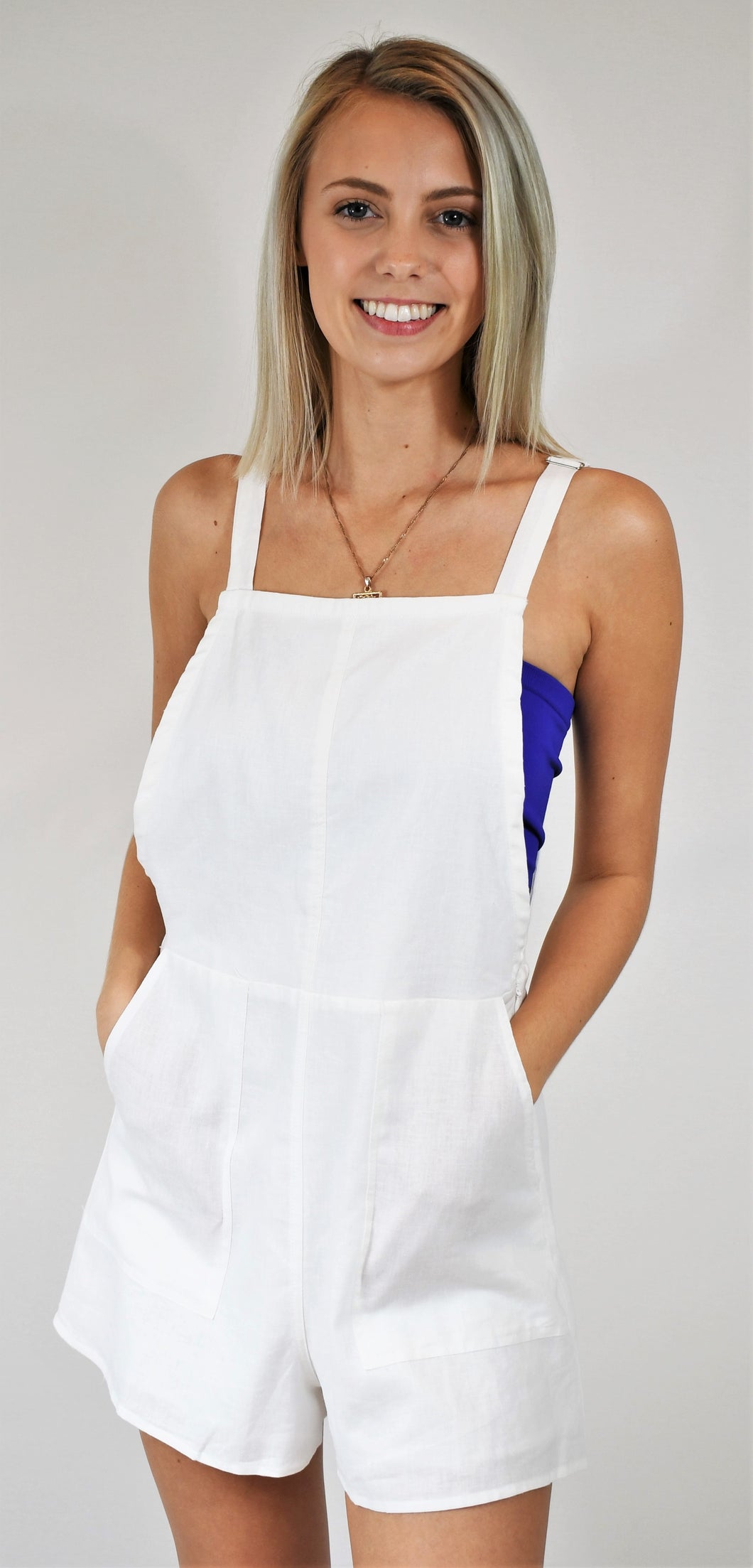 Linen Bib Romper