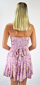 Wild Orchid Sundress with Ruffle Flounce Bottom