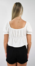 Load image into Gallery viewer, All Around Tie Front Crop Top With Peplum