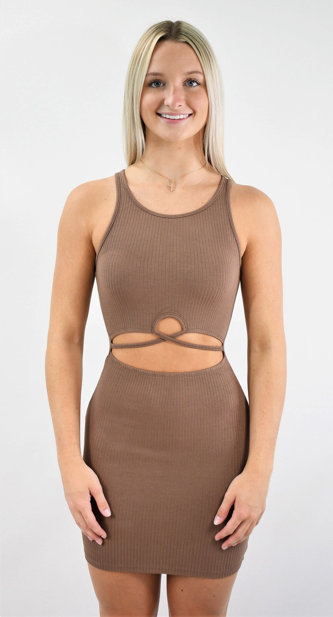 Cross the Line Open-Midriff Bodycon Dress M Cross the Line Open-Midriff Bodycon Dress M
