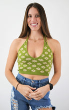 Load image into Gallery viewer, Mod Flower Knit Halter Top