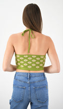 Load image into Gallery viewer, Mod Flower Knit Halter Top