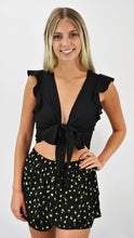 Load image into Gallery viewer, Just Enough Open Front Tie Top With Ruffle Sleeves