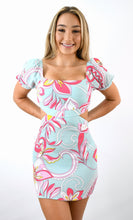 Load image into Gallery viewer, Pucci Pattern Inspired Short Sleeve Cut Out Dress