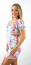 Load image into Gallery viewer, Pucci Pattern Inspired Short Sleeve Cut Out Dress