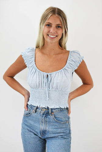 New Day Peasant Style Crop Top