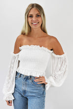 Load image into Gallery viewer, So Charming Smocked Crop with Sleeves