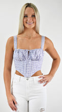 Load image into Gallery viewer, Pretty Purple Plaid Bustier Top