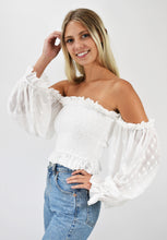 Load image into Gallery viewer, So Charming Smocked Crop with Sleeves