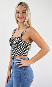 Mark Set Go Checkered Bustier Top