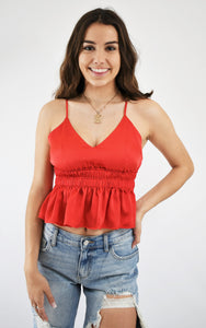 Red Hot Empire Waist Top