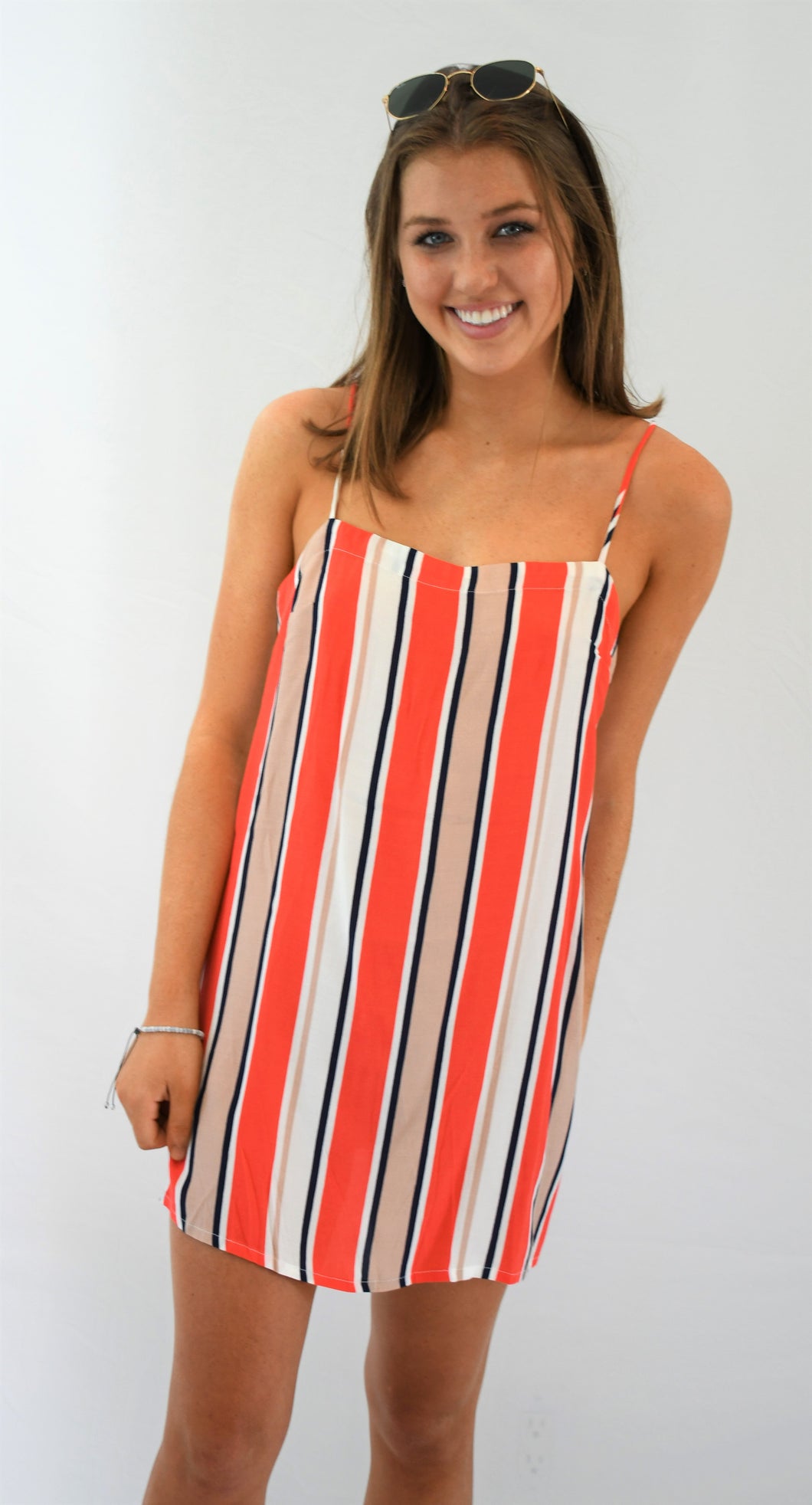 Stripe Shift Mini Dress