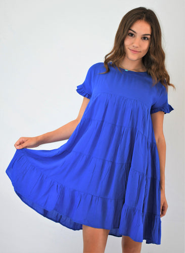 Solid 3 Tier Swing Dress